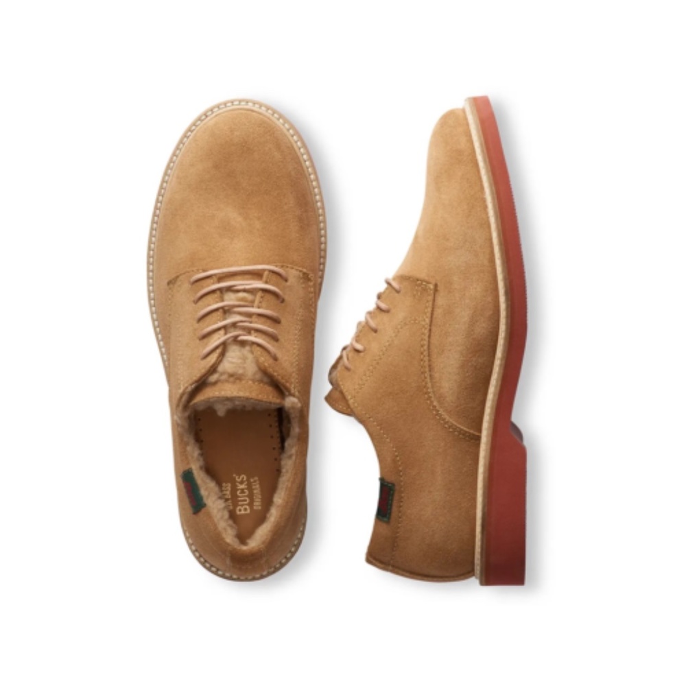 NEW G.H. Bass Women's DENISE SHEARLING Suede Lace Up Derby Oxford Shoes NIB